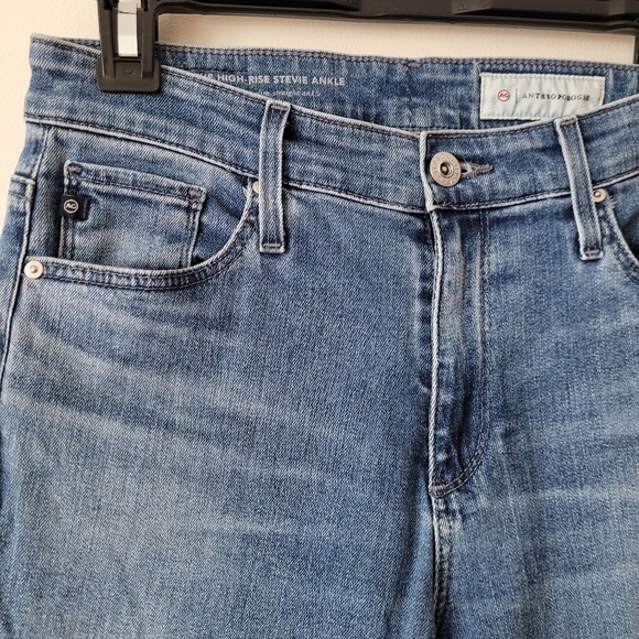 AG Anthropologie High Rise Stevie Straight Ankle Blue Jeans Size 26R - Picture 8 of 16